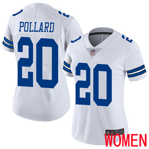 Women Dallas Cowboys Limited White Tony Pollard Road #20 Vapor Untouchable NFL Jersey->women nfl jersey->Women Jersey